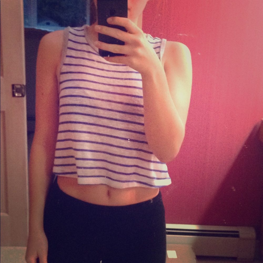 Striped crop top tank